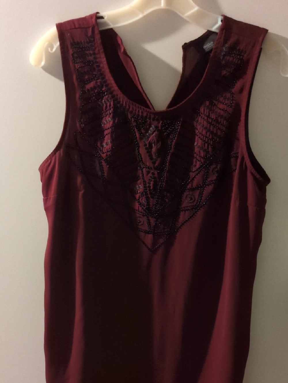 Willow & Clay Burgundy Beaded Sleeveless Tank
